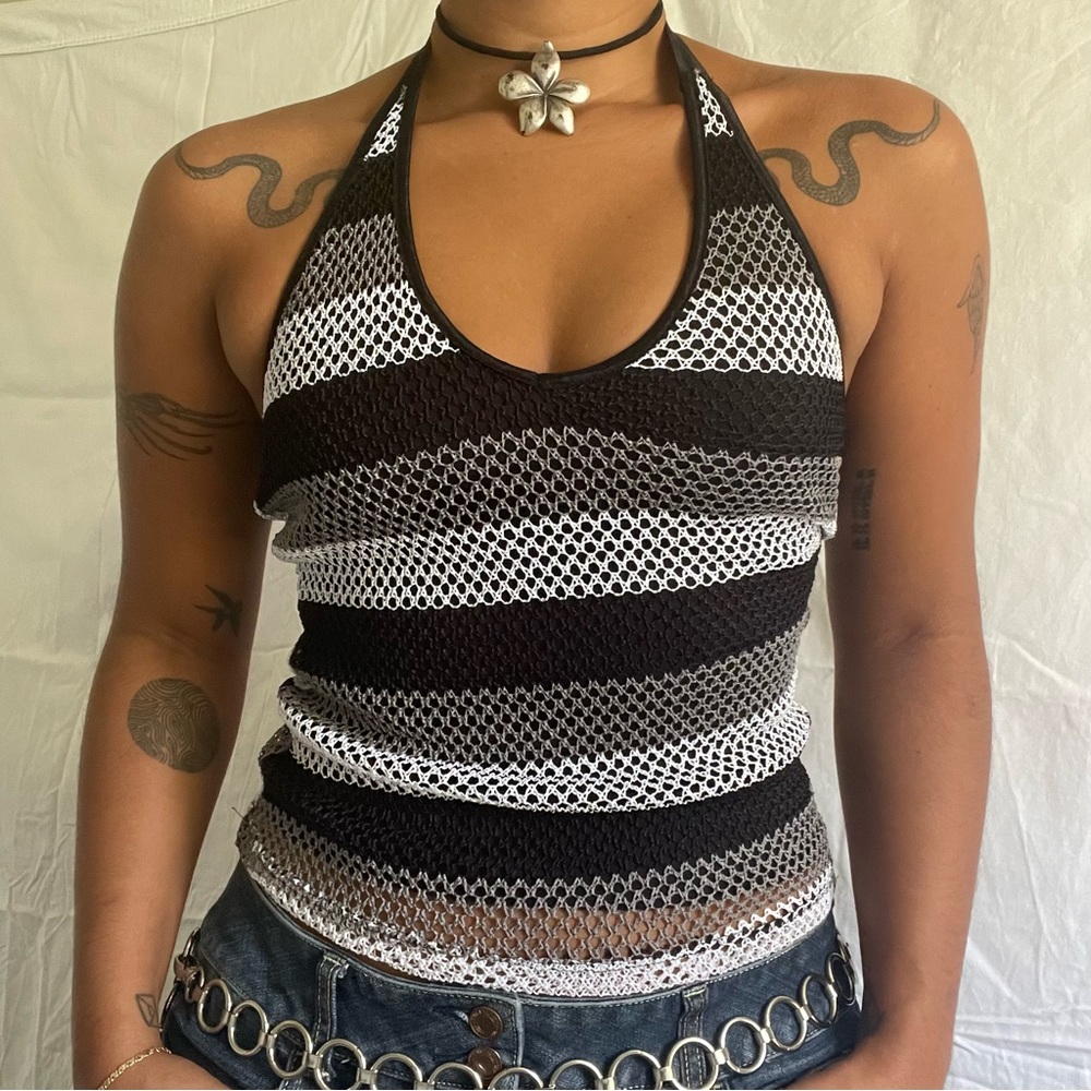 Y2K Mesh Halter Top